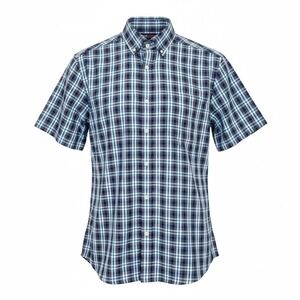 Roundtree & Yorke TravelSmart Mens Short Sleeve Button Down Shirt Plaid Size S